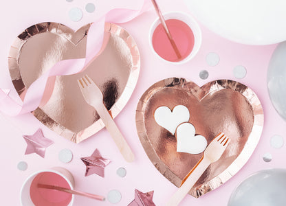 ROSE GOLD HEART PLATES