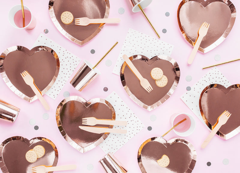 ROSE GOLD HEART PLATES