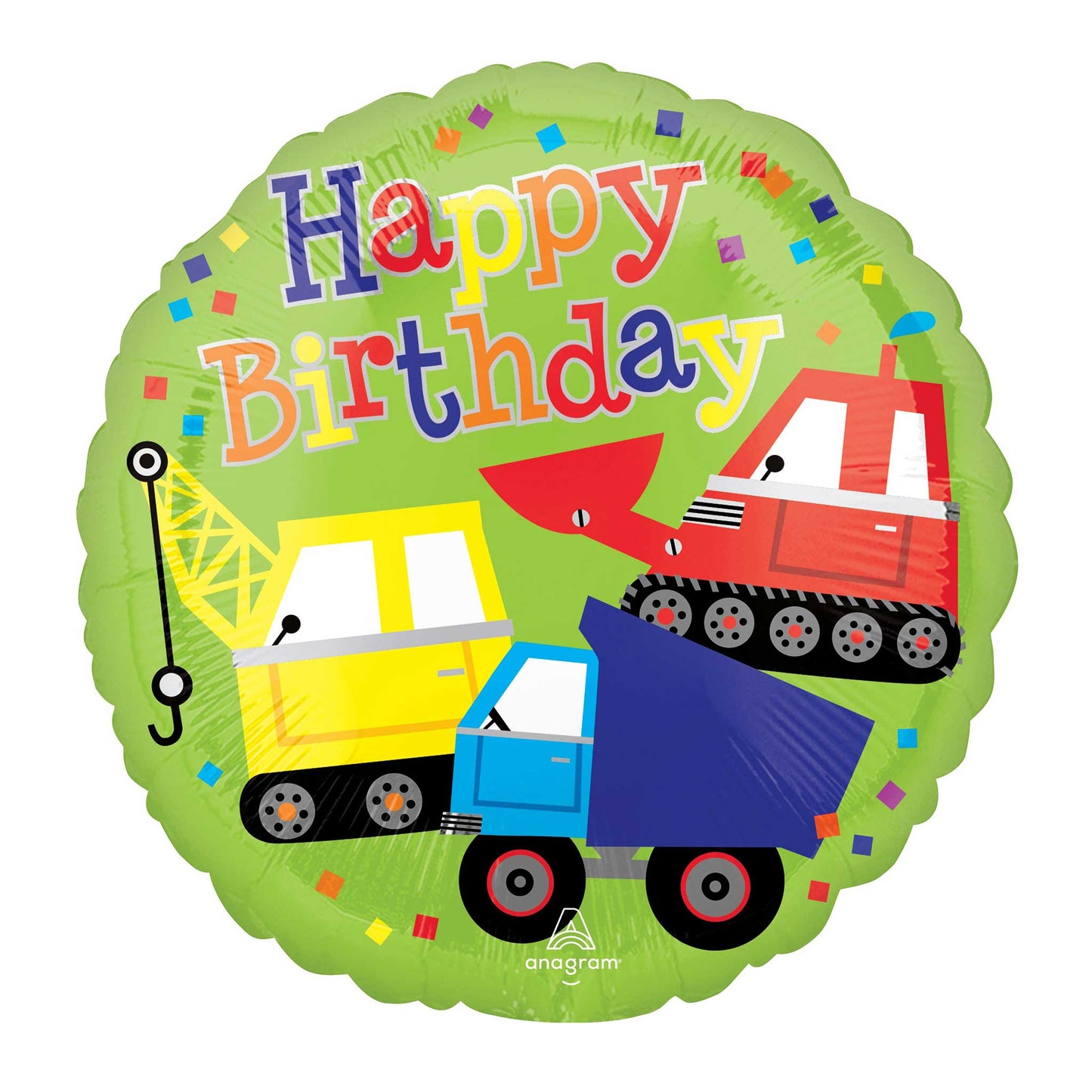 CONSTRUCTION TRUCKS FOIL BALLOON