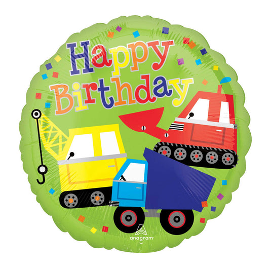 CONSTRUCTION TRUCKS FOIL BALLOON