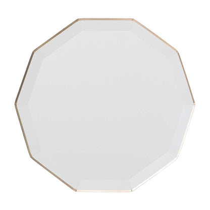 WHITE DECAGON PLATES