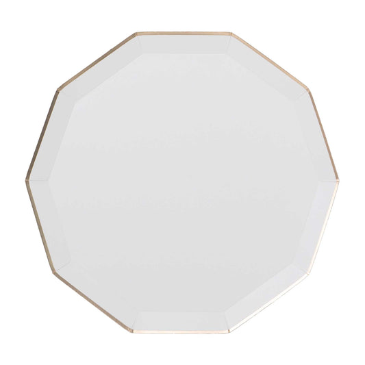 WHITE DECAGON PLATES