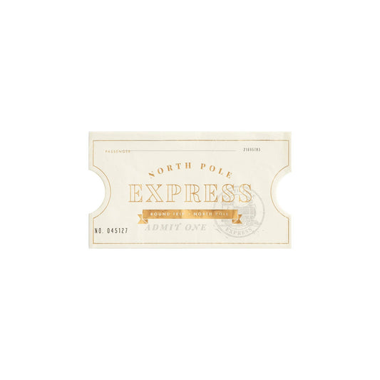NOR939 - North Pole Express Ticket Shaped Guest Napkin