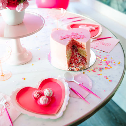 HOT PINK HEART PLATES