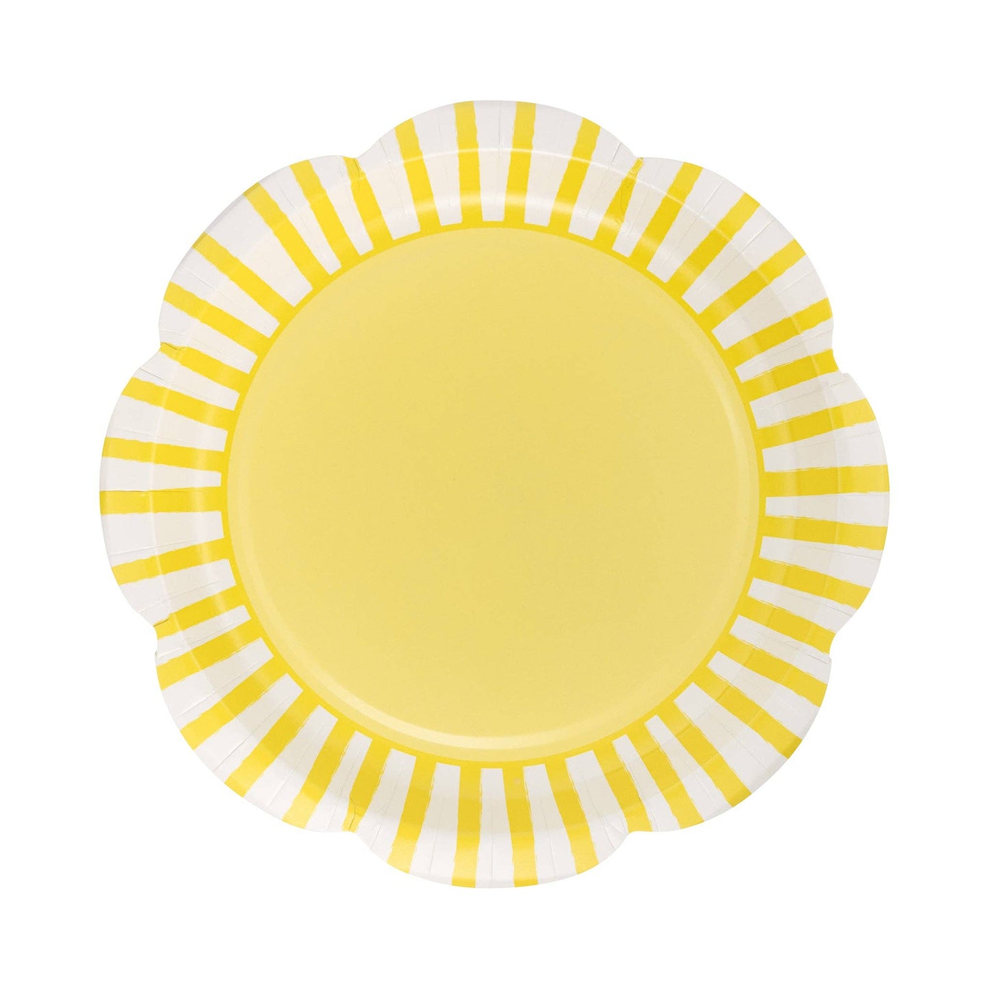 SCALLOPED YELLOW STRIPED PLATES