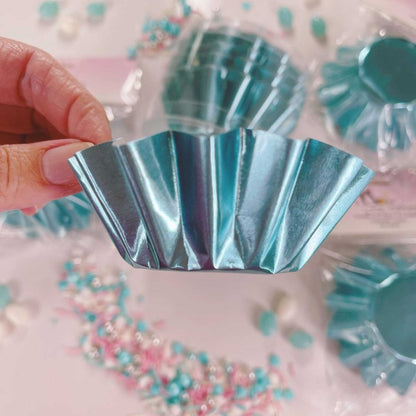 BLUE FOIL CUPCAKE LINERS