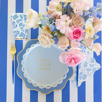 BLUE BONJOUR BABY PLATES