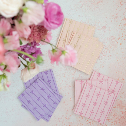 PURPLE BOW NAPKINS