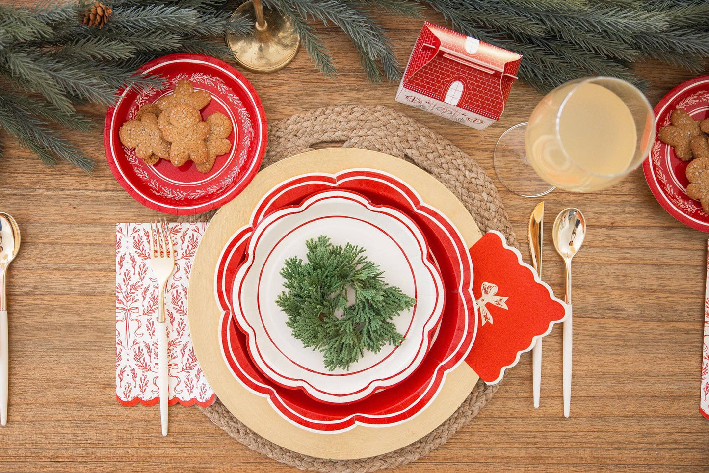 RED + GOLD BOW NAPKINS