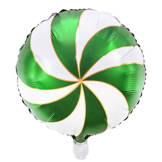 GREEN CANDY SWIRL FOIL BALLOON