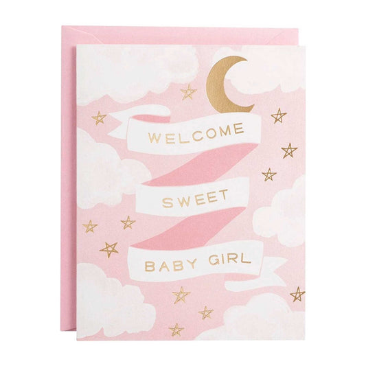 WELCOME SWEET BABY GIRL CARD