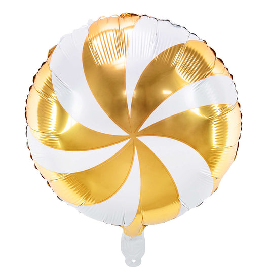 GOLD CANDY SWIRL FOIL BALLOON