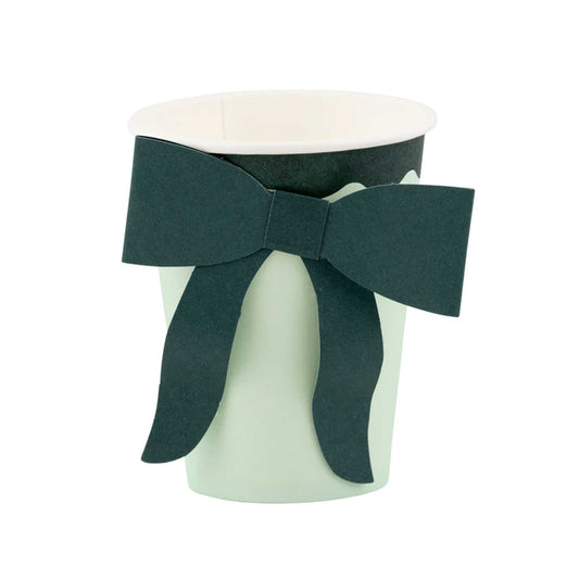 MINT AND GREEN BOW CUPS