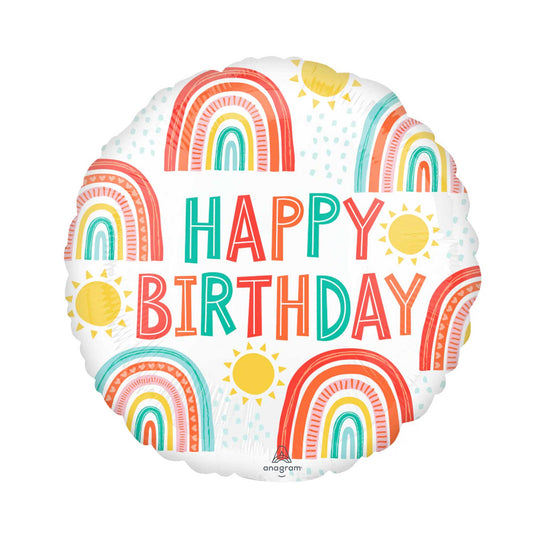 RETRO RAINBOW BIRTHDAY FOIL BALLOON