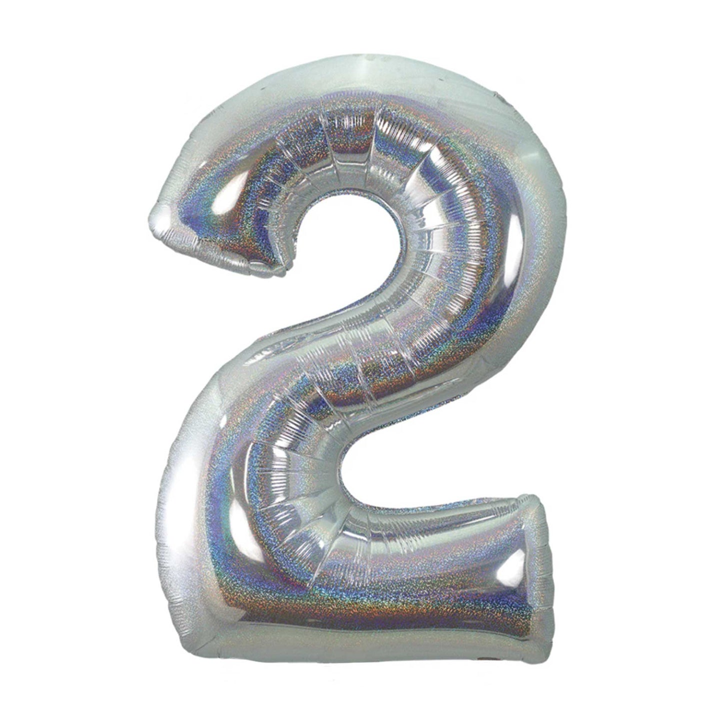 HOLOGRAPHIC SILVER NUMBER BALLOONS