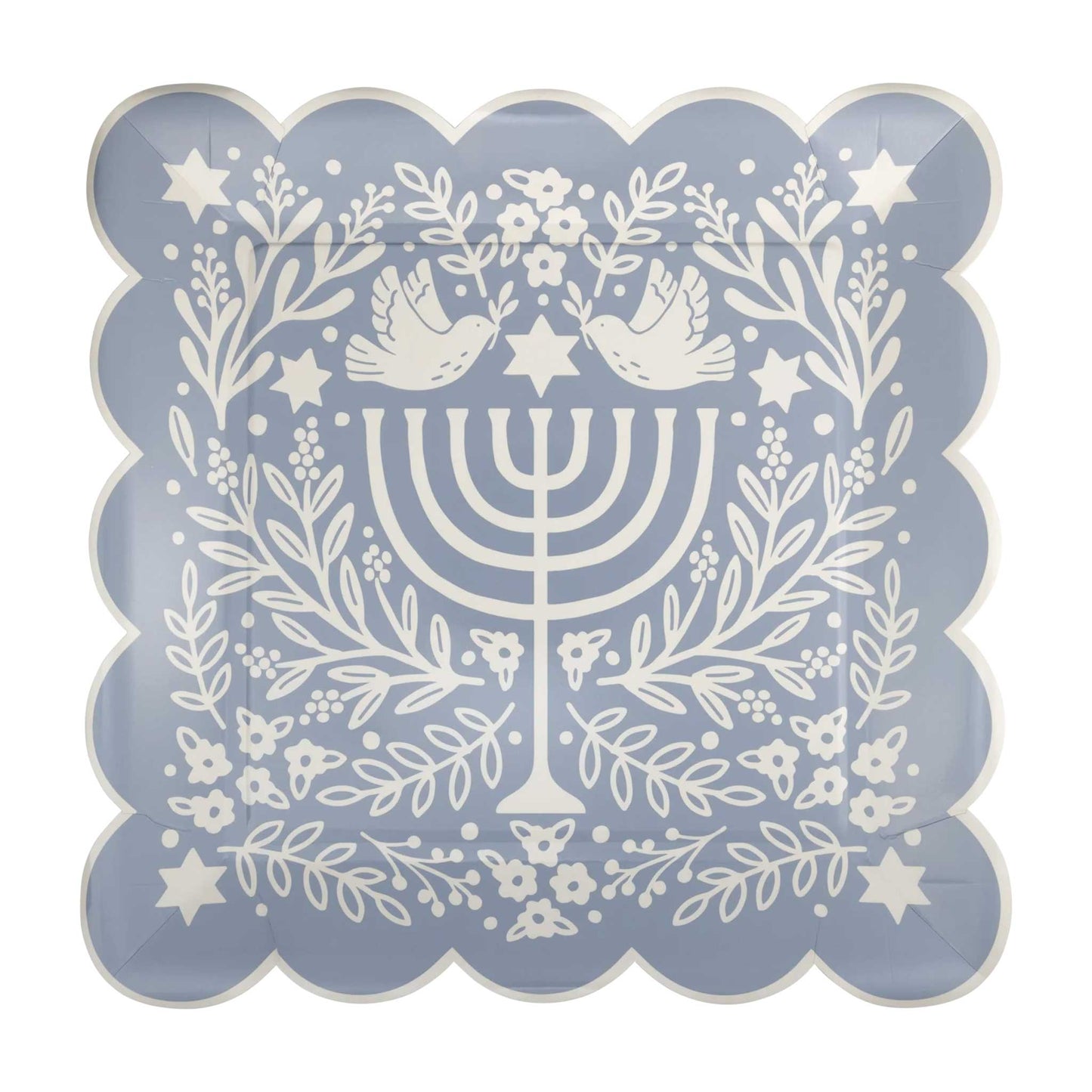 FLORAL MENORAH PLATES