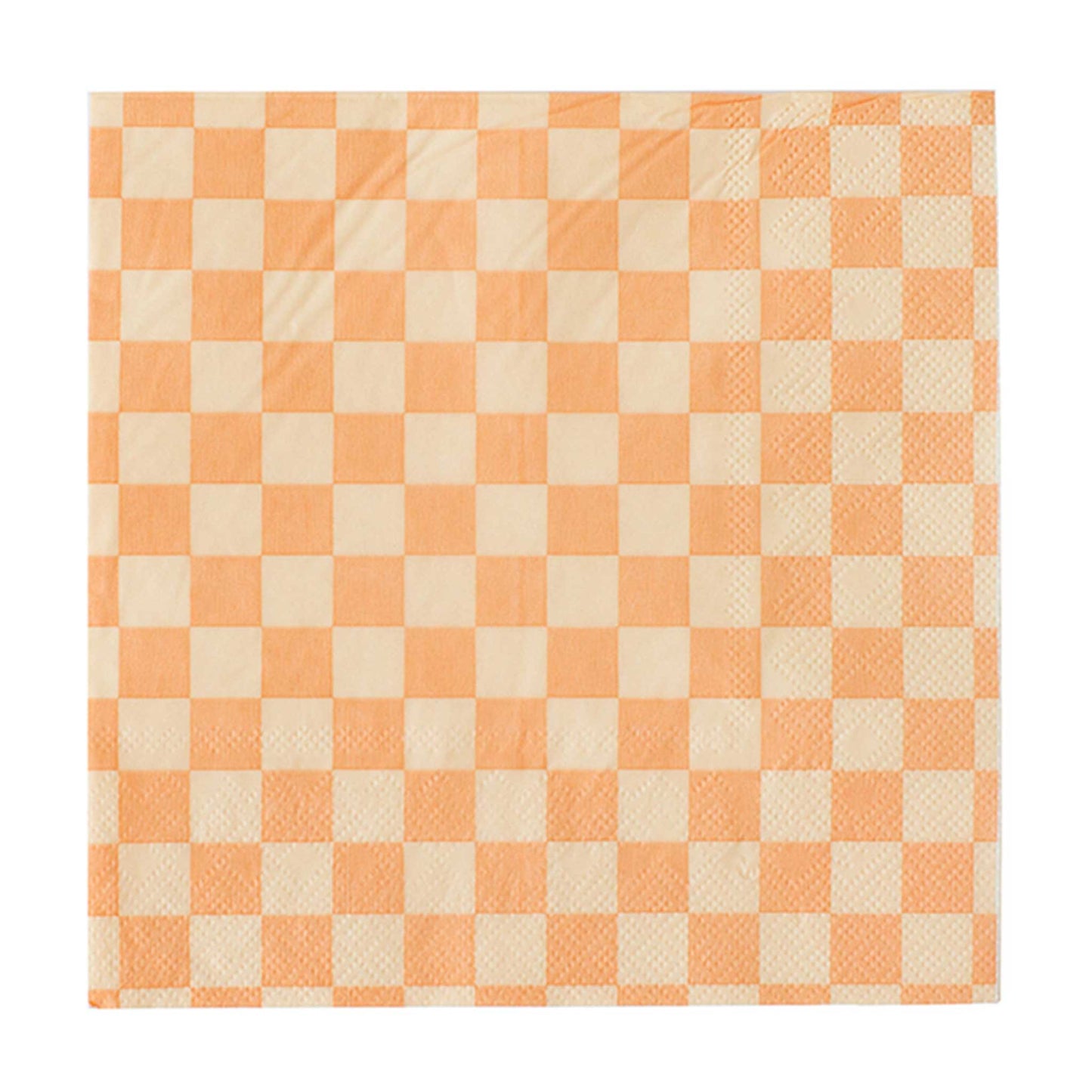 ORANGE CHECKER NAPKINS