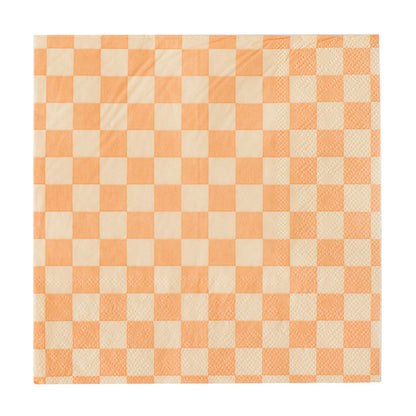 ORANGE CHECKER NAPKINS