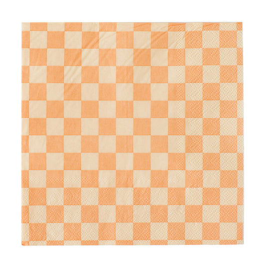 ORANGE CHECKER NAPKINS