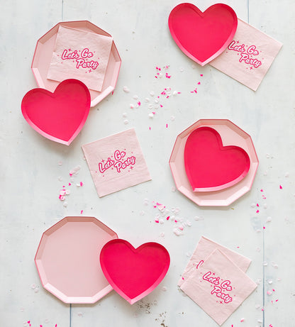 HOT PINK HEART PLATES