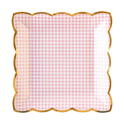 PINK GINGHAM PLATE