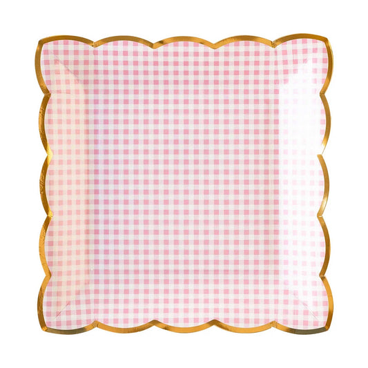 PINK GINGHAM PLATE