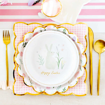 PINK GINGHAM PLATE