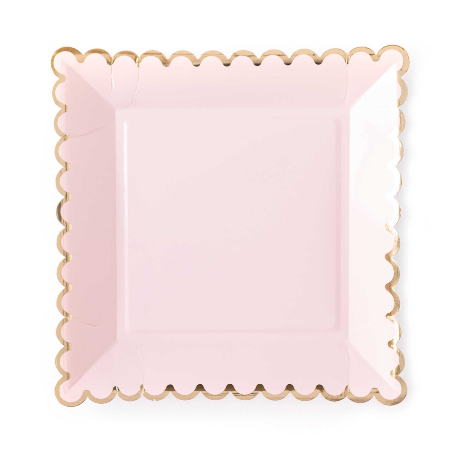 PINK SQUARE SCALLOPED PLATE