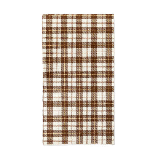 BROWN PLAID GUEST NAPKINS