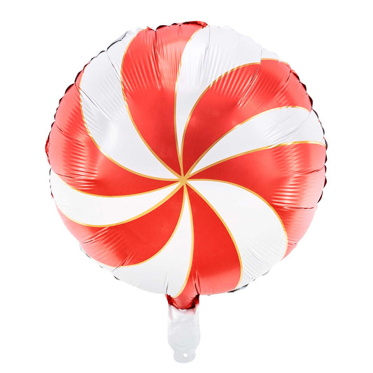 RED CANDY SWIRL FOIL BALLOON