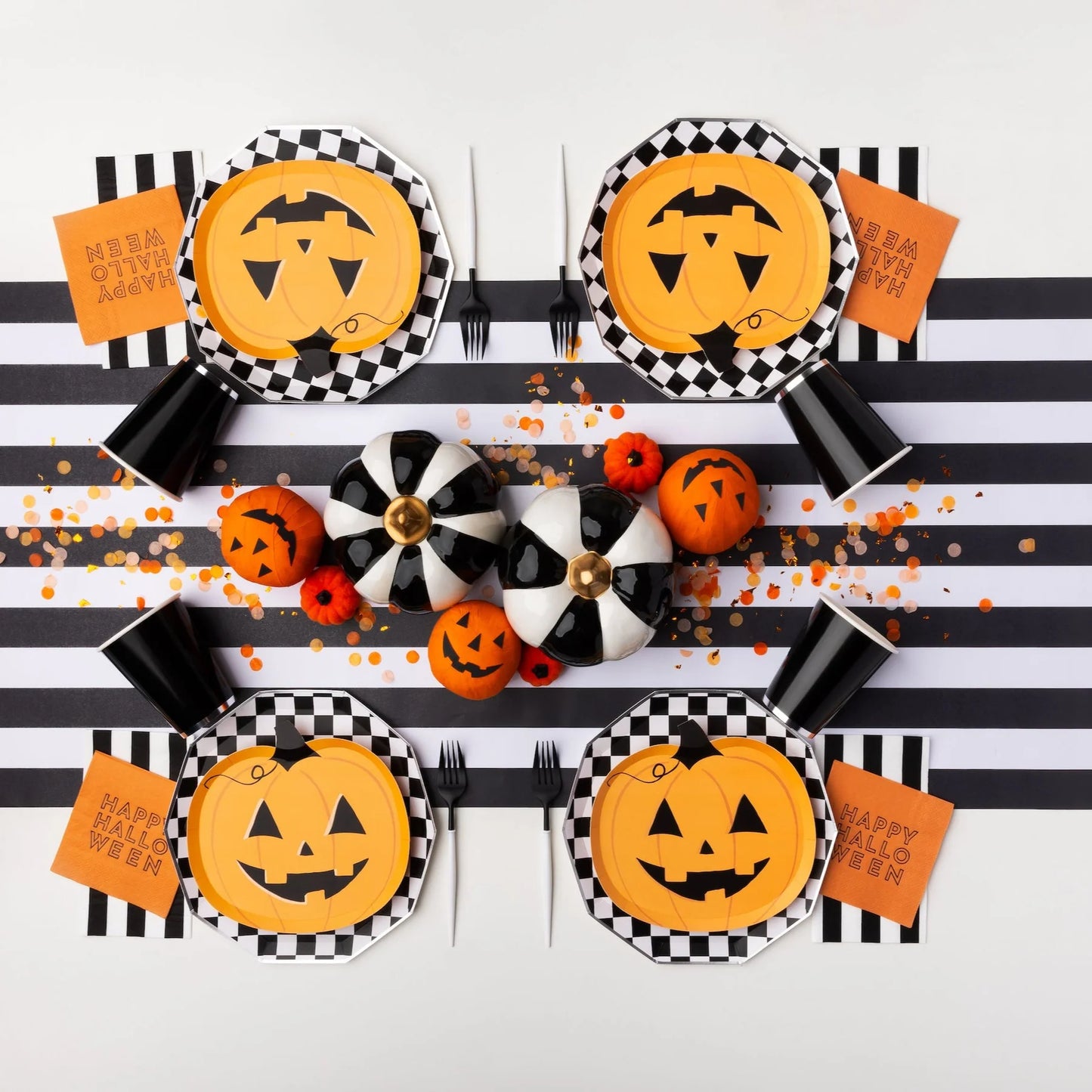 ORANGE JACK-O-LANTERN PLATES