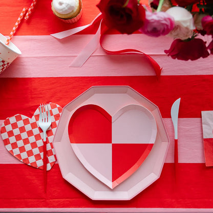 CHECKERED HEART NAPKINS