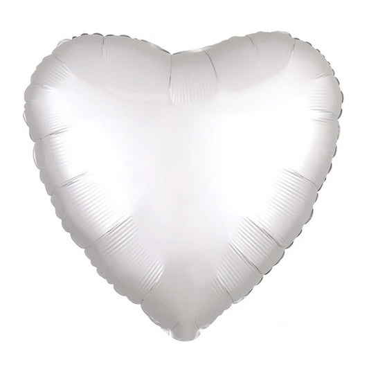 WHITE LUXE HEART FOIL BALLOON