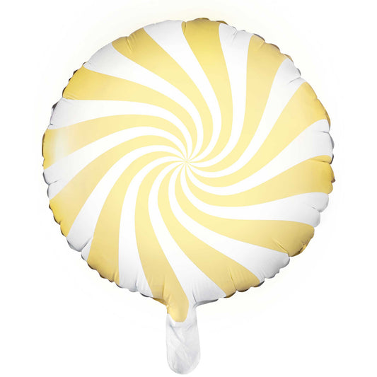 PASTEL YELLOW CANDY SWIRL FOIL BALLOON